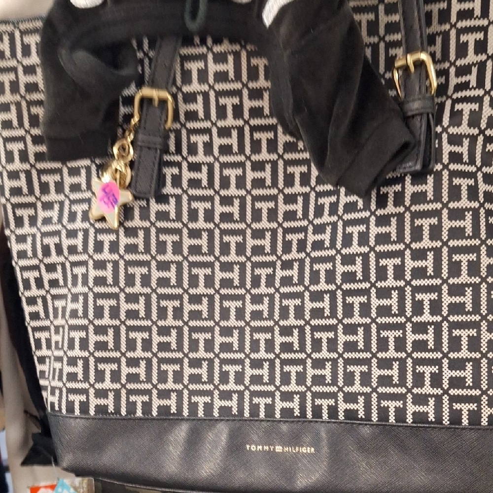 Tommy Hilfiger Black and White Tote Bag